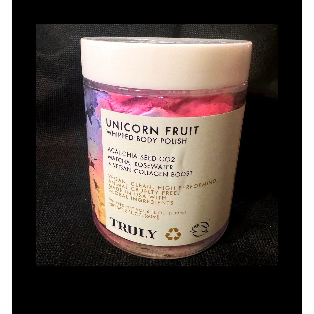 Truly Beauty Unicorn Fruit Whipped Body Polish 2oz Vegan Collagen Acai Matcha